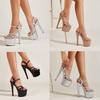 17CM Ultra Heeled Sandals for Women 2025 New Heels for Ladies Hollow One Piece Buckle and Thin Heel for Women Tacones