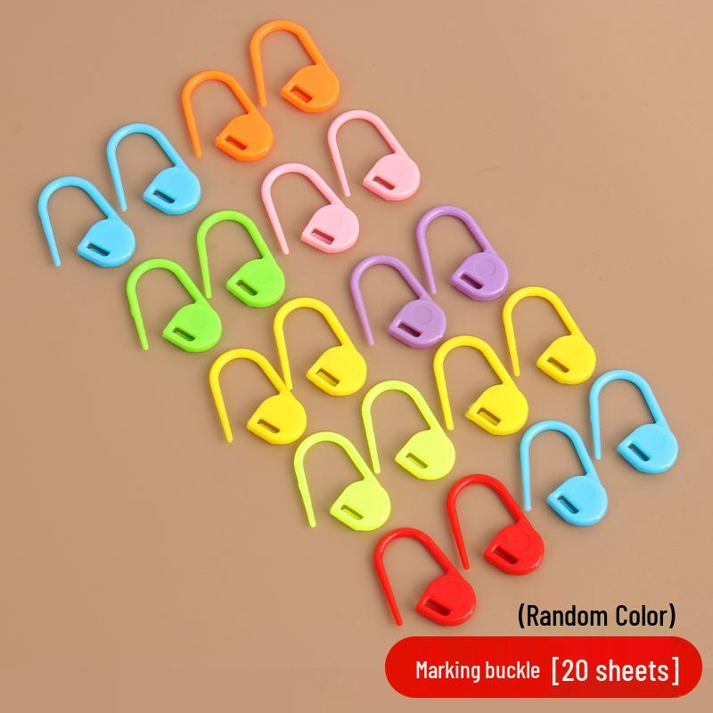 Colorful Hand-Woven Crochet Accessories: Plastic Stitch Markers, Darning Needles, Crochet Hooks, Safety Pins, Anti-Unraveling Pins.