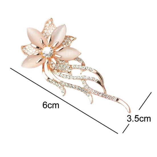 Women's Flower Brooch Pin Shiny Crystal Stone Party Jewelry Scarf Garment Gift Fashion