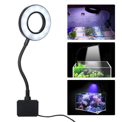 DC 5V 7W 18 LED Luz de acuario Jarra de pescado Abrazadera Clip Lámpara de vista Alimentado por USB Operado 3 Iluminación
