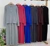 European and American New Half-Zipper Stand Collar Design Knit Sweater Straight-Leg Long Pants Two-Piece Women's Casual Set