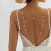Fashion Metal Sequin Round Pendant Back Chain Necklace For Women Simple Long Tassel Sexy Body Chain Jewelry Accessories