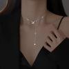 Zircon butterfly pendant necklace light luxury niche fashion temperament versatile high sense necklace women