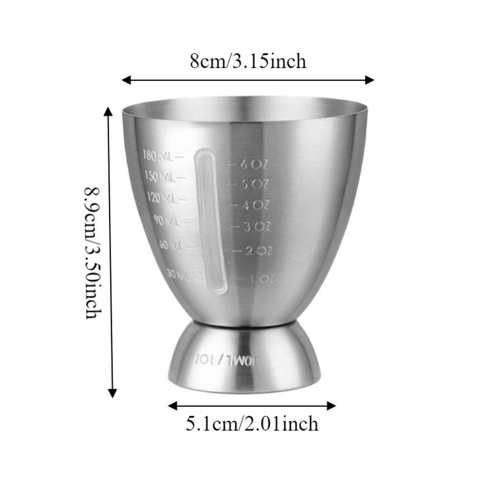 6 OZ/180 ML Eggs-Shaped Measuring Cup Stainless Steel Drink Spirit Jigger Measuring Tools