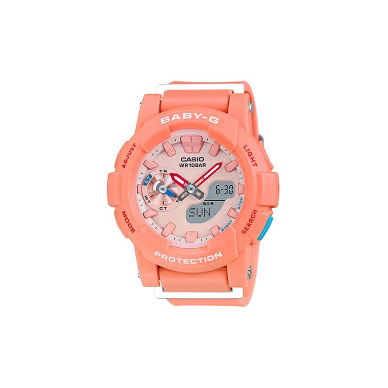 

Casio CASIOBABY-G Series Sports Series Runner Fashion Trendy Vibrant Street Classic Pointer Dual Display Quartz Movement Resin Strap BGA-185-4A розовый