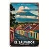 Room Decor  Vintage Aluminum Metal Sign "El Salvador Central America" -  Wall Art Plaque for Bedroom, Kitchen, Dining Room, B