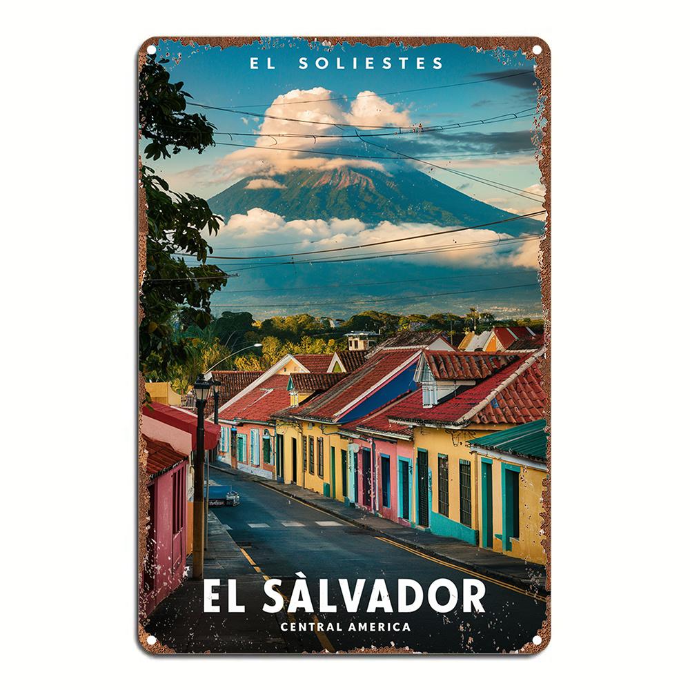 

Room Decor Vintage Aluminum Metal Sign El Salvador Central America Wall Art Plaque for Bedroom Kitchen Dining Room Bar aluminum 20x30cm