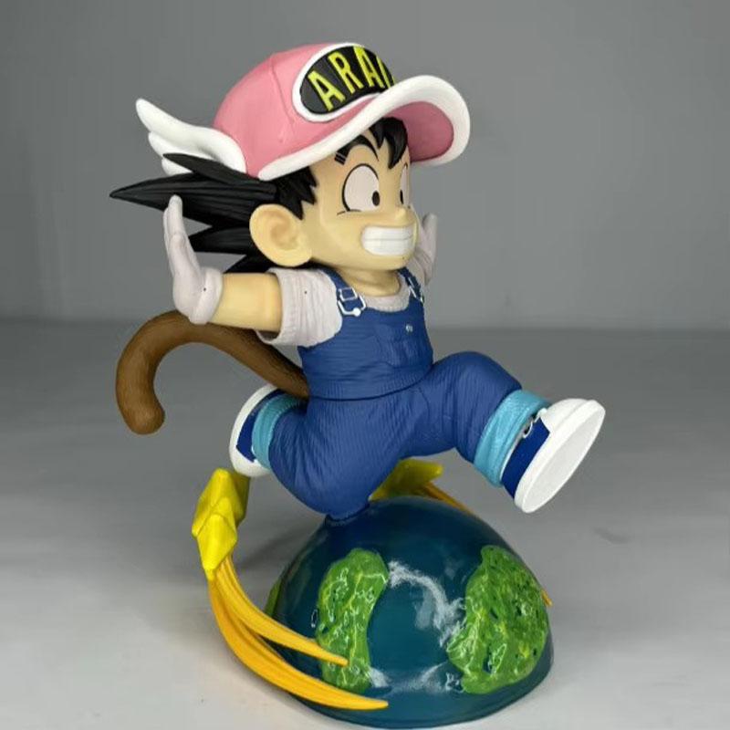 19cm Anime Dragon Ball Figures Son Arale Goku Figure Childhood Goku Run Models Pvc Statue Toys Decoration Kids Gifts