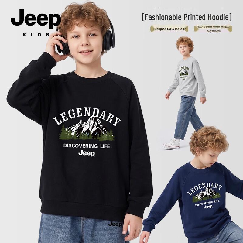JEEP Boys' Casual Fall Graphic Sweatshirt