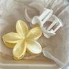 1/2pcs Yellow Egg Flower Hair Claw Clip Secure Grip Transparent Gradient Design Durable Plastic Hair Accessories for Women