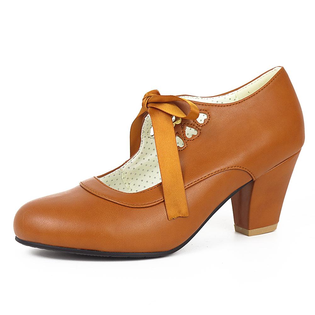 mary jane lace up heels