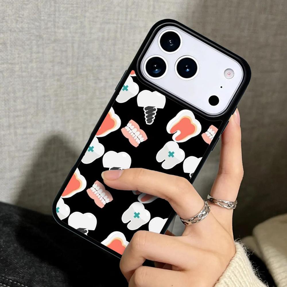 Capa Case for iPhone 17 Air 16 Pro Max 15 Plus 11 13 Mini 14 12 Back Phone Cover Cute Tooth Dentist