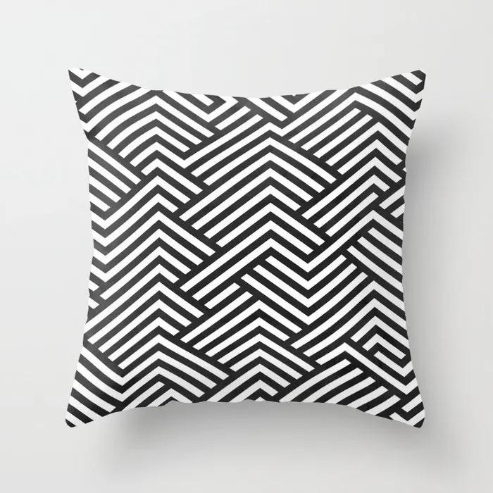 45*45cm Home Decoration Abstract Geometric Sunset Rainbow Pink Pillowcase Bed Living Room Sofa Office Seat Cushion Cover
