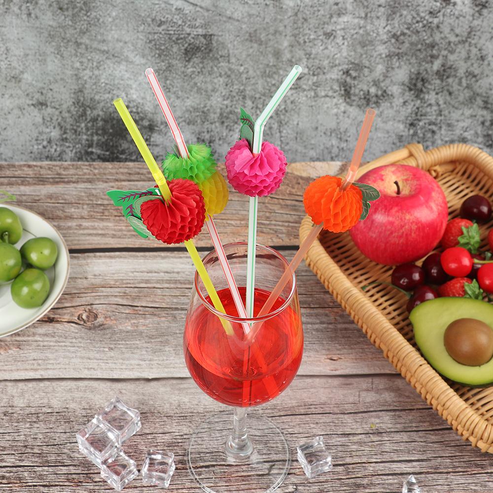 50pcs Colorful Juice Mix Color Plastic Straws Party Tableware Umbrella Drinking Straw Bar Supplies