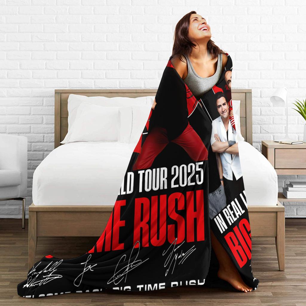 Big Time Rush Band Flannel Blanket Winter Super Soft Throw Blanket for Girls Boys Outdoor Funny Bedspread Sofa Bed Cover
