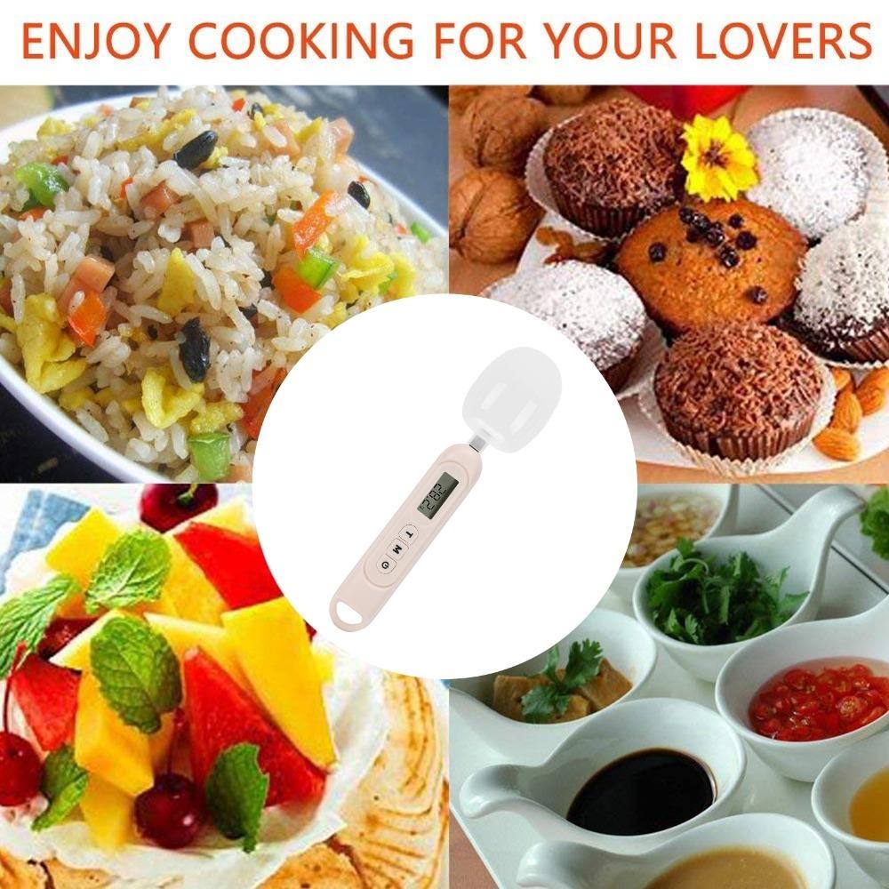 LCD Display Electronic Food Scale Beige Light Green Digital Food Weighing Spoon Pet Food бежевый