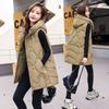 Womens Oversized Cotton Vest Long Sleeve Winter Coat Warm Padded Jacket Casual Loose Outerwear