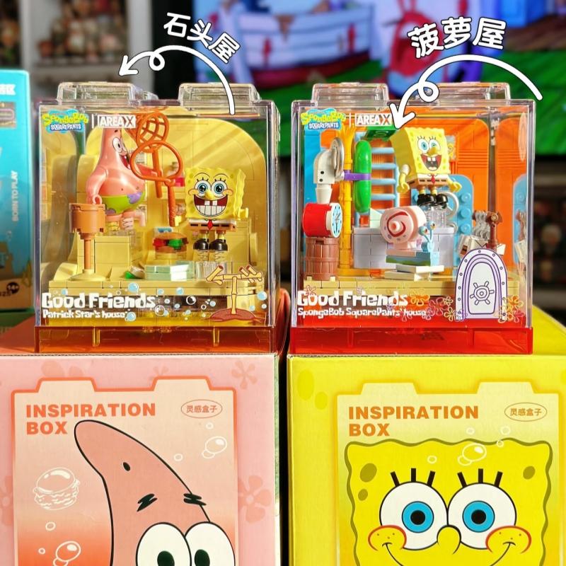 Spongebob Series Construction Blocks Box Patrick Star Krusty Krab Squidward Tentacles Room Model Assembled Toy Ornaments Present