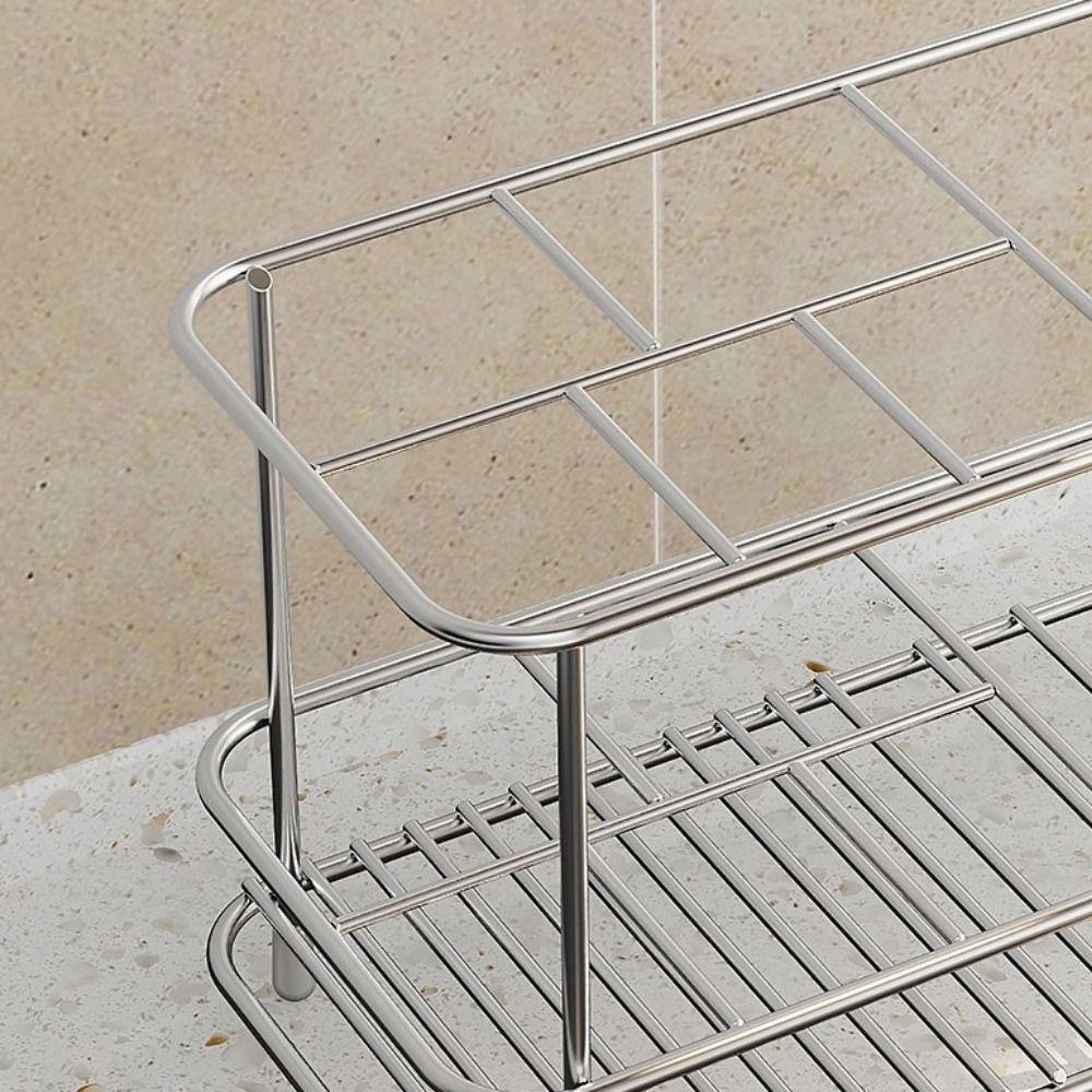 Non-Slip Toothbrush Holder Stainless Steel Toothbrush Toothpaste Shelf Toothpaste Holder  Bathroom