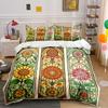 Floral Stained Glass Artwork Bedding Duvet Cover Set Duvet Cover Pillowcases (1*Duvet Cover 2*Pillowcases, Without Duvet Insert)