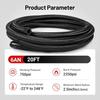 EVIL ENERGY 6AN Fuel Line Kit, 6AN Hose Nylon Stainless Steel Braided Fuel Line With 14PCS Fitting Adapter Kit CPE 20FT