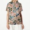 Women's Short Sleeve Floral Print Button Down Collared Blouse, Casual Fashion Top