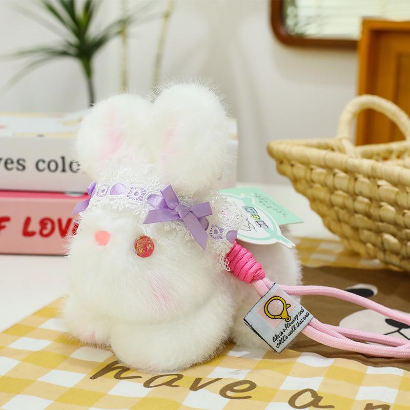 Cute Little White Rabbit Plush Bag Pendant Lolita Rabbit Doll Girl Crossbody Bag Girl Doll Pendant