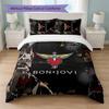 Set Biancheria da Letto 3 Pezzi Stampa Bon Jovi Copripiumino con Due Federe Biancheria da Letto Morbida per Camera da Letto Domestica