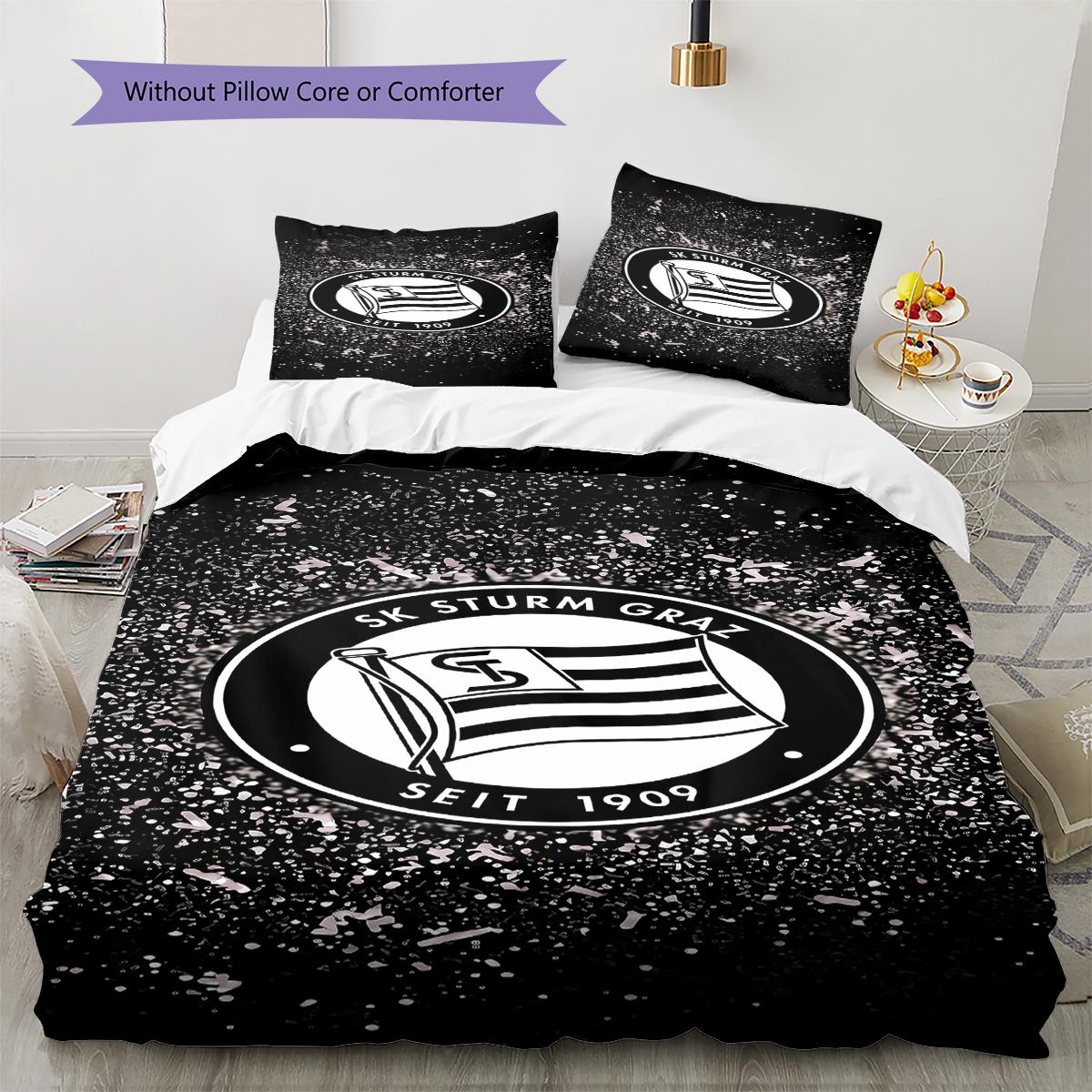 

SK Sturm Graz Pattern Bedding,Quilt Set Quilt Cover Pillowcase Home Birthday Gift (1 * duvet cover + 2 * pillowcase, without core) 135x200cm