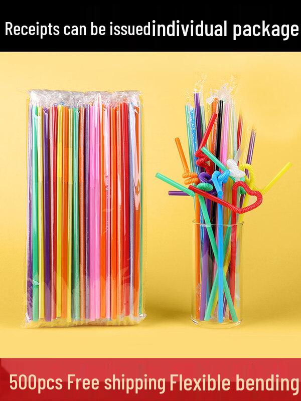 ZISIZ Disposable Colored Handmade Art Straws