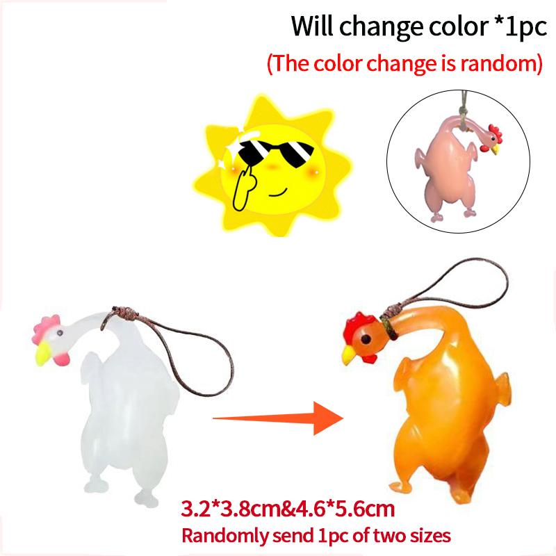 Color Changing Roast Duck Chicken  Fish Squid Pork Funny Bag Hanging Pendant Car Swing Duck Car Rearview Mirror Pendant Gift