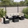 VidaXL Garden Lounge Set 7 Pcs with Cushions Black Wicker 3267936