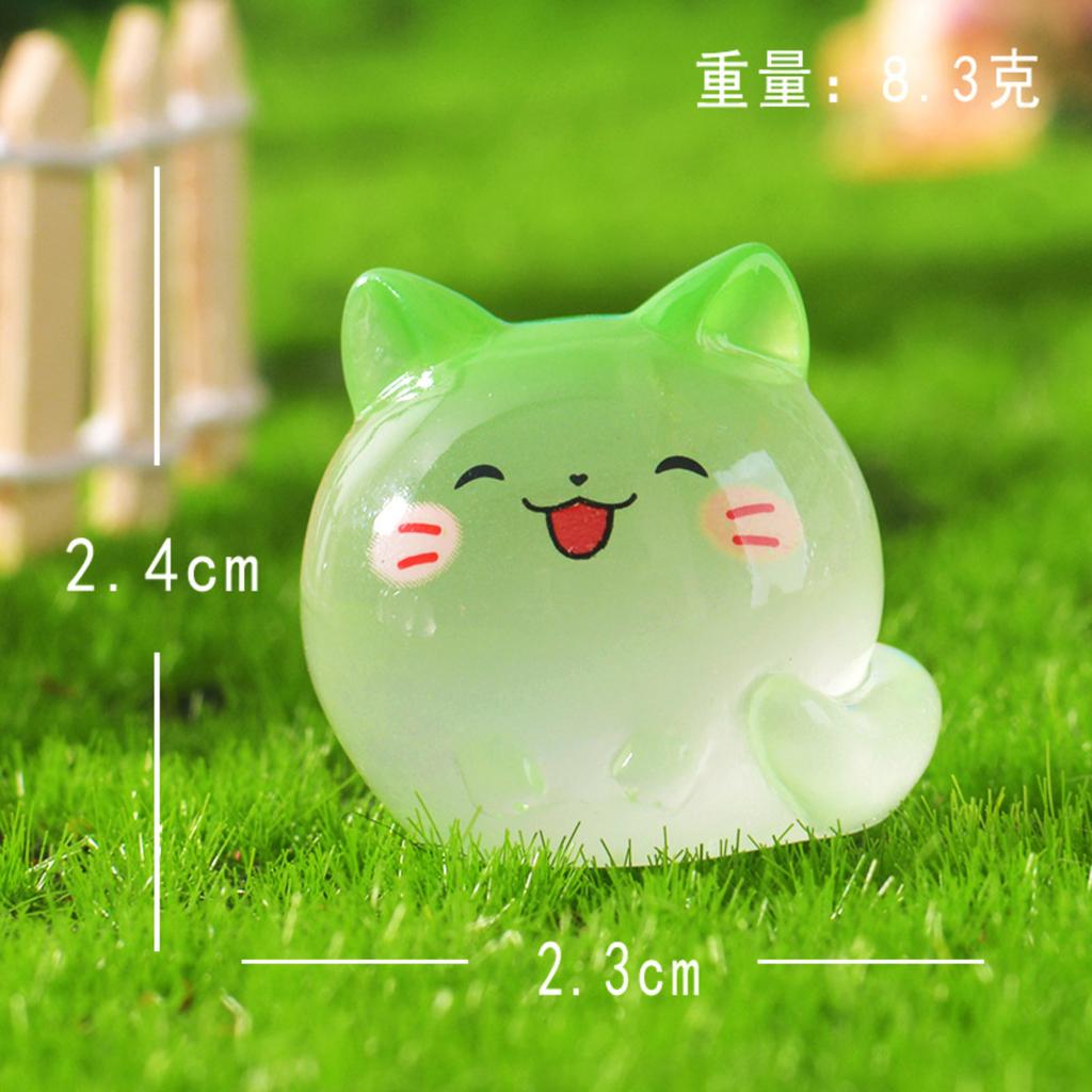 In the Dark Resin Figurine with Green Long-, Cute Desk Ornament for Home Decor