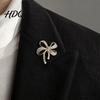 Bag Decoration Brooch Sparkling Rhinstone Bow Brooch Retro Alloy Lapel Pin Elegant Jewelry Women Accessories for Suit Dress Coat Scarf Pin