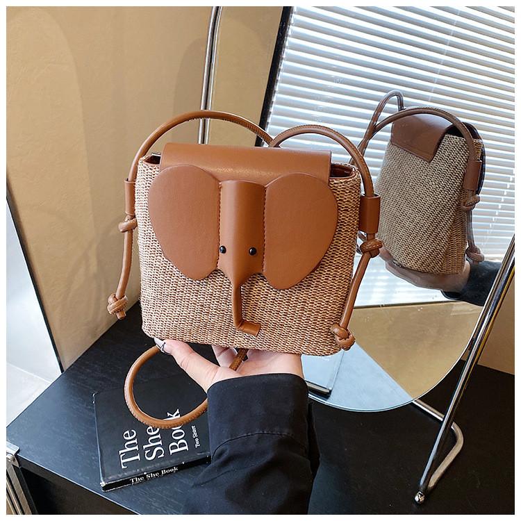 IELGY Summer Hand-Woven Bag Korean Version Seaside Vacation Beach Bag