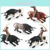 Realistic Spanish Bullfighter Static Model Set Featuring North African Bull Rider Toy