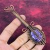Lepidolite Pendant Copper Wire Wrapped Guitar Pendant Gemstone Handmade Jewelry