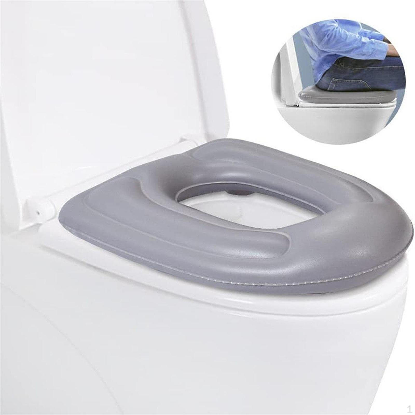 

Inflatable Toilet Inflation Versatile Convenient Multifunction with Suction Cups Support Cushion for Gray Flocking