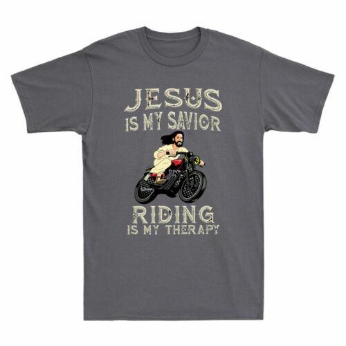 Jesus Is My Savior Riding Is My Therapy Tee Funny Motorcycle Lover Men s T-Shirt M