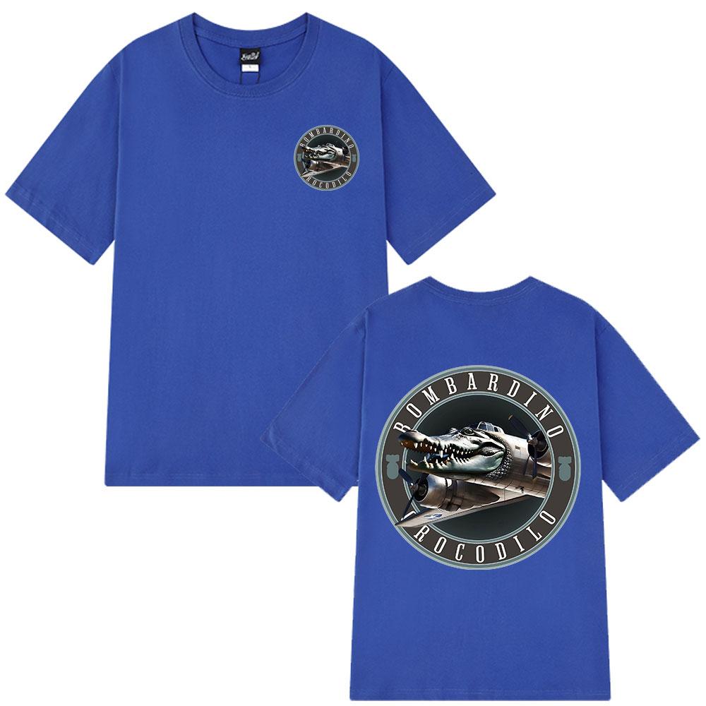 Bombardiro Crocodilo T-shirts Italian Brainrot Funny Meme Crocodile Plane Bomber T-shirt Men Women Cotton Short Sleeve T Shirts
