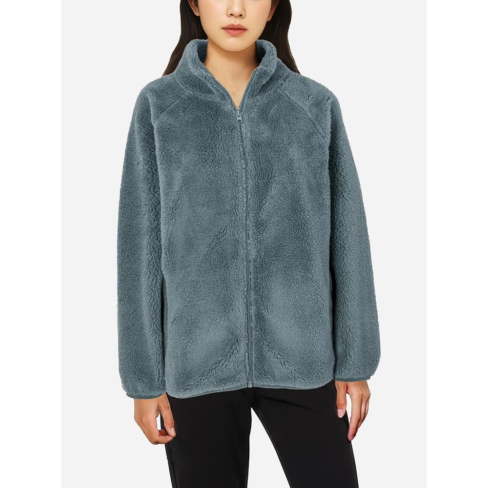 

Daiso [common] Fluffy Long Sleeve Fleece Zip Up Xl Blue