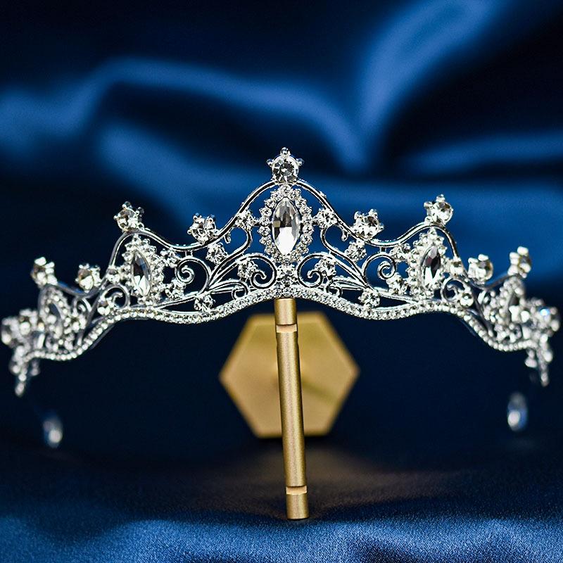 Bridal Crown Headdress Rhinestone Crown Wedding Veil Diamond Clothing Eighteen Year Old Adult Ceremony Birthday Princess Hair Accessories