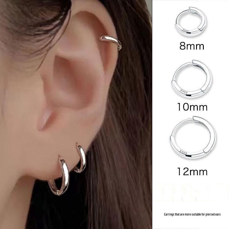 S925 Silver Needle Statement Hoop Earrings - Elegant, Versatile, Lightweight, Simple Luxury for Women