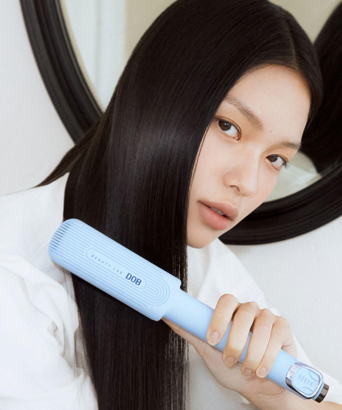 Water Glow Hair Iron Blue Edition Wide Damaged Hair Free Voltage Wavy Waves