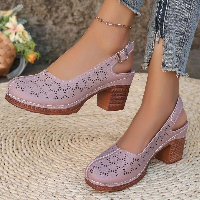 Plus Size Women Chunky High Heel Sandals