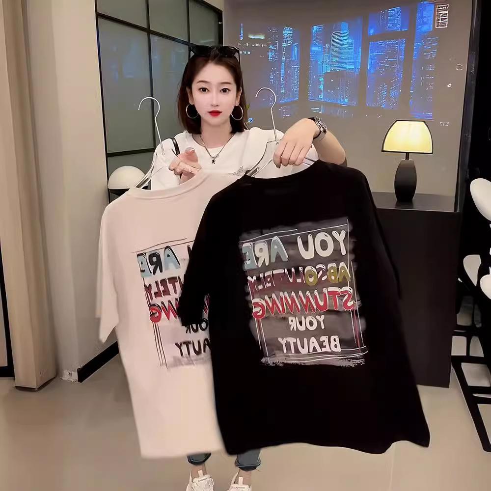 Women Cartoon Graphic Short Sleeve T‑Shirt Loose Oversized High Street Casual Summer Top M‑3XL