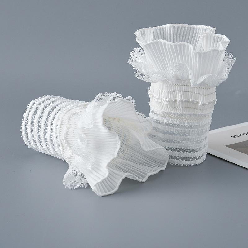 Simple Wrist Cuffs Wristband Elegant Shirt False Cuffs for Sweater Lace Detachable Sleeved Horn Cuffs Embroidery Accessories