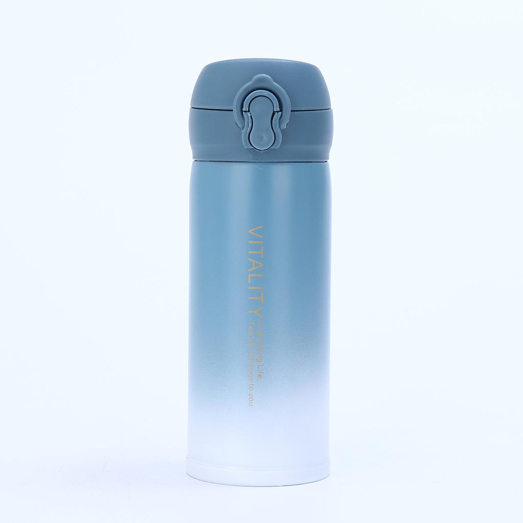 350ML Gradient Stainless Steel Insulated Cup Whit Bouncing Cover  Portable Travel Thermal Cup Leakproof Thermal Bottle Gift