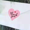 100-500pcs Thank You Sticker Envelope Seal Scrapbook Sticker Pink Heart Cute Round Sticker Stationery Label Stickers
