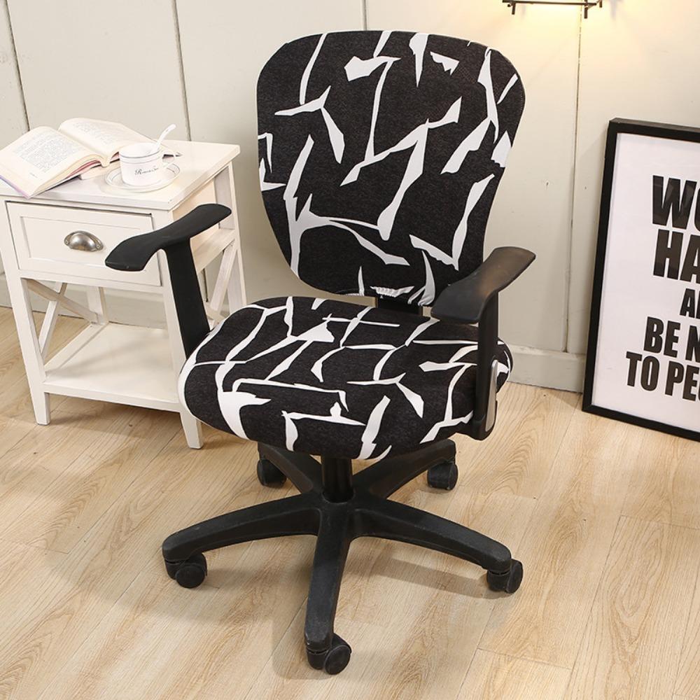 2Pcs/Set High Elastic Office Chair Covers Pattern Thicken Gaming Chair Covers Anti Slip Dustproof Computer Split Seat Cover